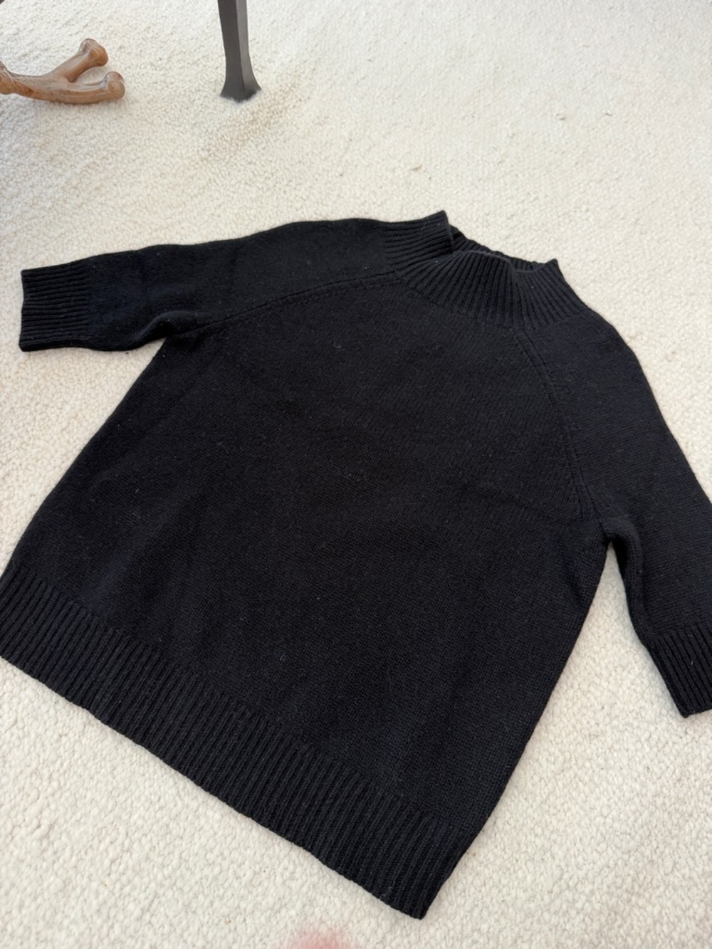 Theory Womens Black Short-Sleeve Knit Sweater